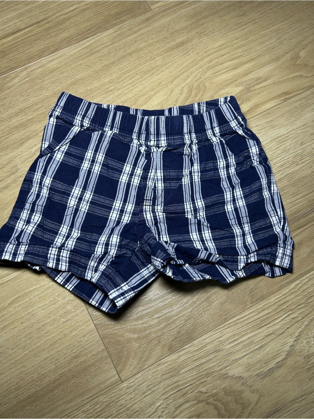 Carter's Navy and White Plaid Shorts